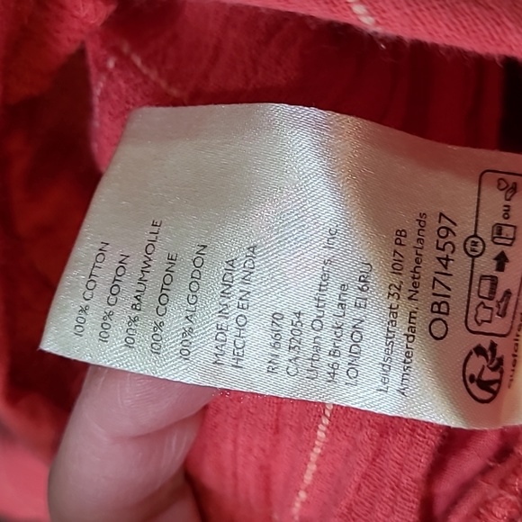 Free People Flowy Gauze Pant Split Skirt Coral XS NWOT - Picture 9 of 9